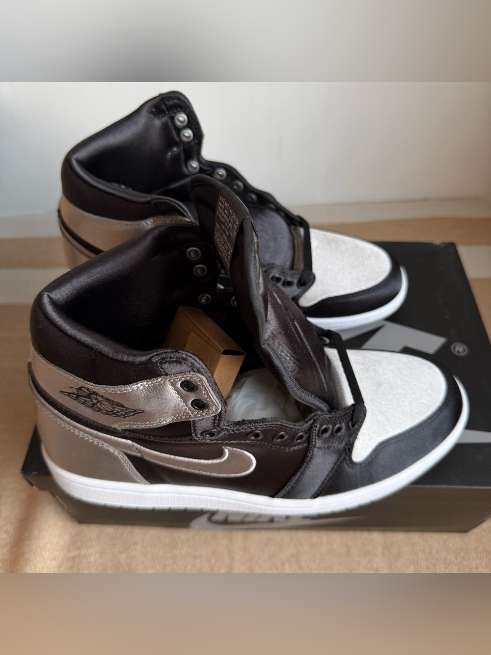 Jordan High-Top Sneakers in Black and Silver size 10